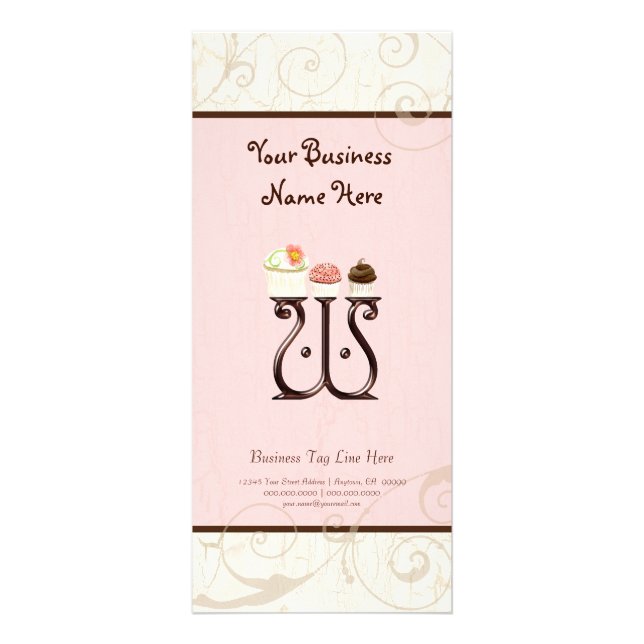 Business Rate Card - Letter W Monogram Dessert Bak (Front)