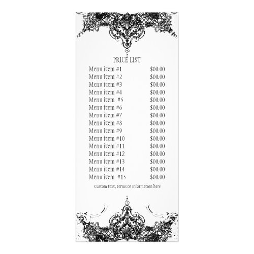 Business Rate Card _ Toile Damask Swirl Floral