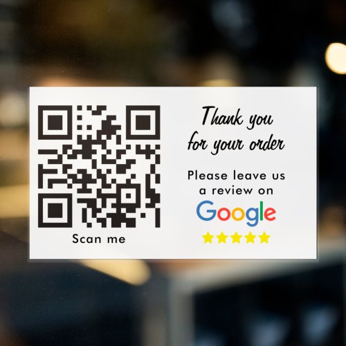 Business Rating With Google Reviews QR Code Rectangular Sticker