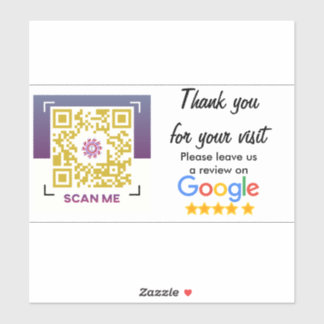 Business Rating With Google Reviews QR Code Sticke Sticker