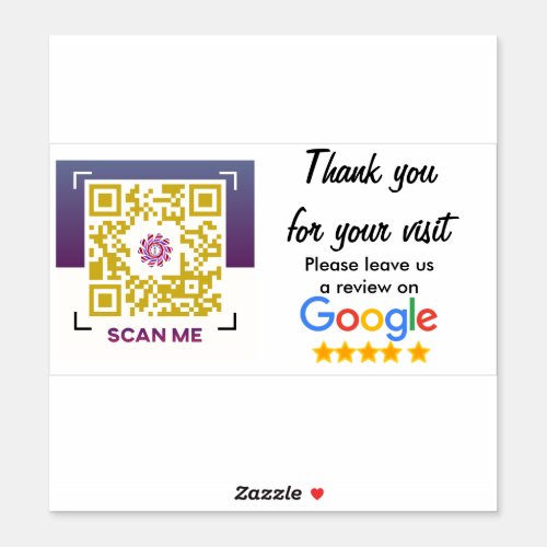 Business Rating With Google Reviews QR Code Sticke Sticker