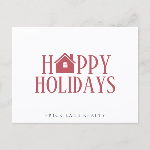 Business Real Estate Happy Holidays  Holiday Postcard