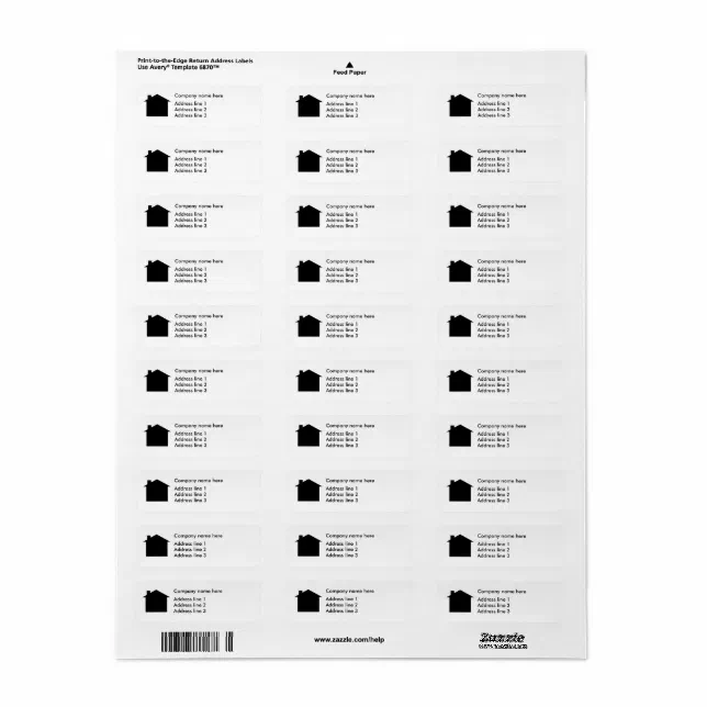 Business Real Estate Logo Address Template Labels | Zazzle