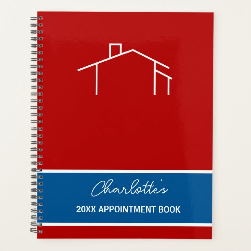 Business Red and Blue House Logo Appointment Book Planner