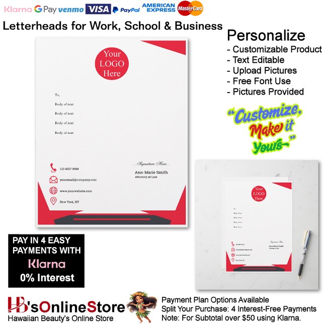 Business Red Black Logo Company Name Signature Letterhead (Business Red Black Logo Company Name Signature Letterhead.)