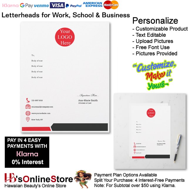 Business Red Black Logo Company Name Signature Letterhead (Business Red Black Logo Company Name Signature Letterhead.)