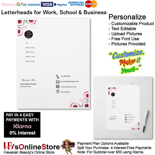 Business Red Black White Logo Company Signature Letterhead (Business Red Black White Logo Company Signature Letterhead.)