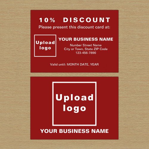 Business Red Discount Card