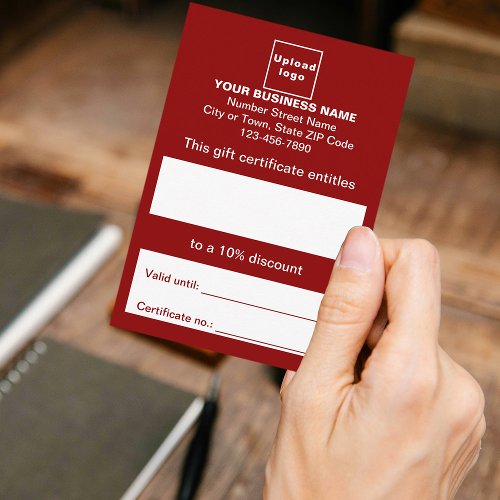 Business Red Gift Certificate