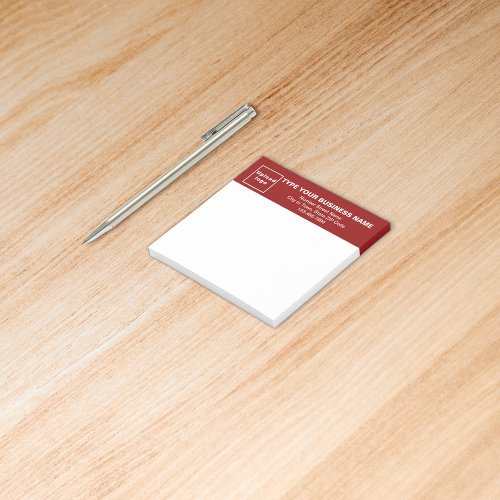 Business Red Heading White Square post it note