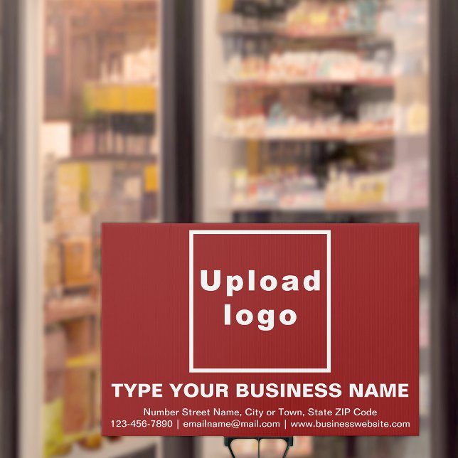 Business Red Large Rectangle Yard Sign (Show the location of your business. Your business brand on large red rectangle yard sign.)