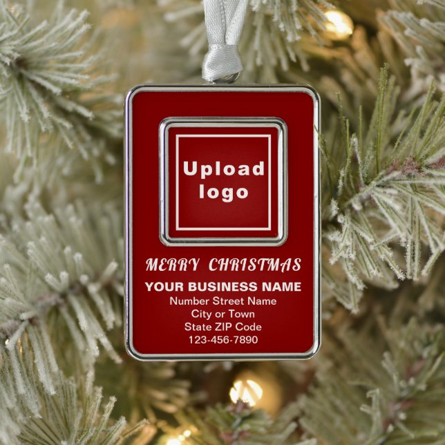 Business Red Portrait Rectangle Framed Christmas Ornament (Tree)