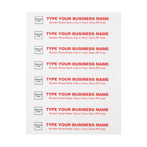 Business Red Texts on White Wrap Around Address Label