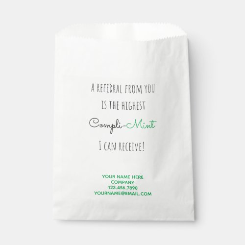 Business Referral Mint Candy Compliment Favor Bag