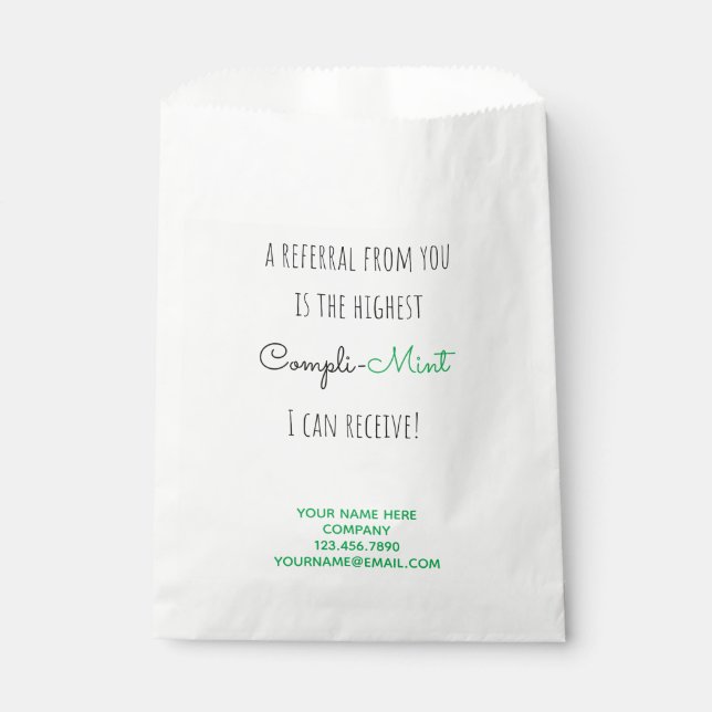 Business Referral Mint Candy Compliment Favor Bag (Front)