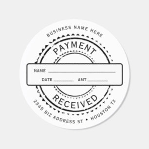 Business Rental Office Payment Received Receipt Classic Round Sticker