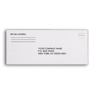 Business Reply Mail # 10 Envelope Simple White