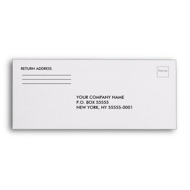 Business Reply Mail # 10 Envelope Simple White (Front)