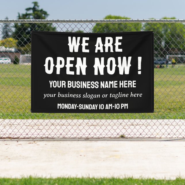 Business Restaurant Store Shop We Are Open Now Banner (Insitu)