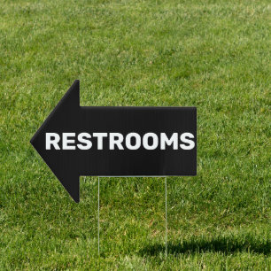 Business Restrooms Black and White Sign