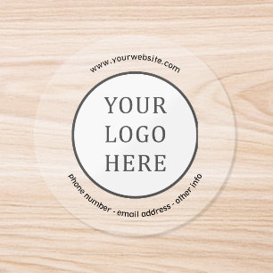 Business Retail Custom Logo Branded Clear Classic Round Sticker