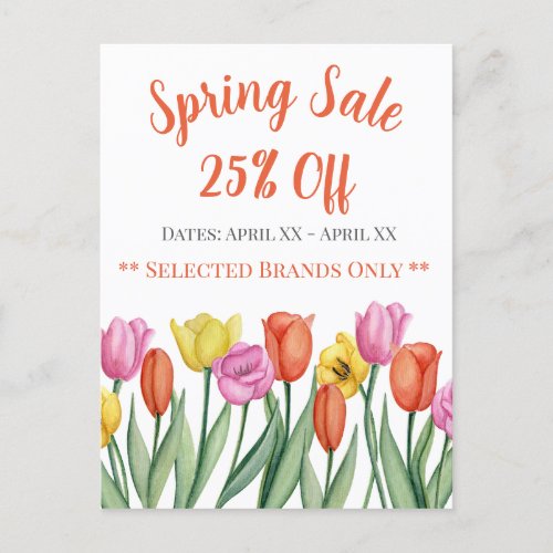 Business Retail Shop Spring Sale  Postcard