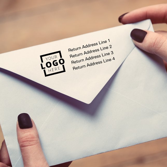Business Return Address Custom Logo Rubber Stamp (Creator Uploaded)