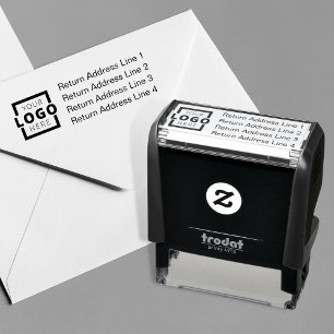 Business Return Address Customized Logo Self-inking Stamp