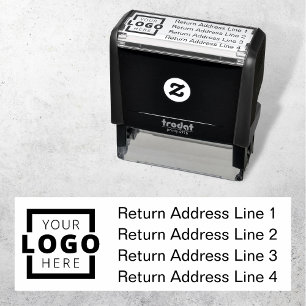 Business Return Address Customized Logo Self-inking Stamp