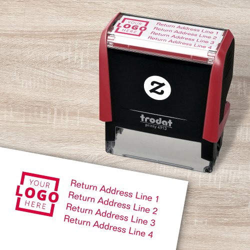 Business Return Address Customized Logo Self_inking Stamp