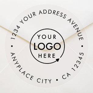 Business Return Address Label Clear Logo Sticker