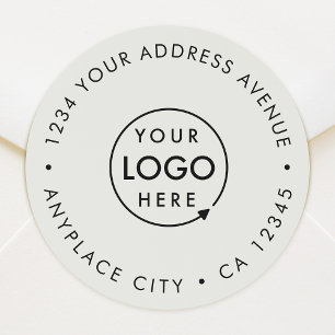Business Return Address Label   Round Logo Sticker