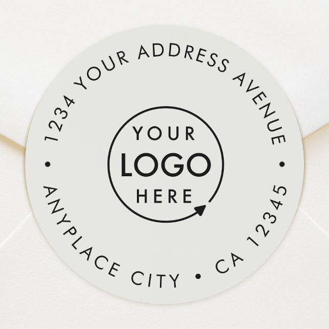 Business Return Address Label | Round Logo Sticker (Professional pre-addressed seal showcasing your brand for envelopes, parcel shipping & business mail)