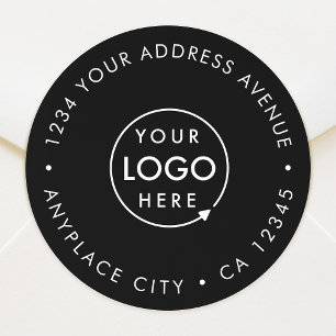 Business Return Address Label   Round Logo Sticker
