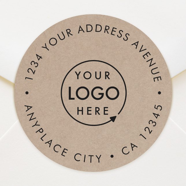 Business Return Address Label | Rustic Sticker (Professional pre-addressed seal showcasing your brand for envelopes, parcel shipping & business mail)
