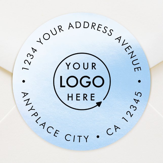 Business Return Address Label | Silver Stickers (Silver pre-addressed seal showcasing your brand for envelopes, parcel shipping & business mail)