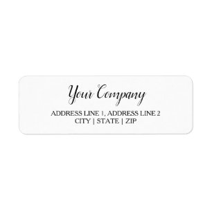 Business Return Address Labels Classic White