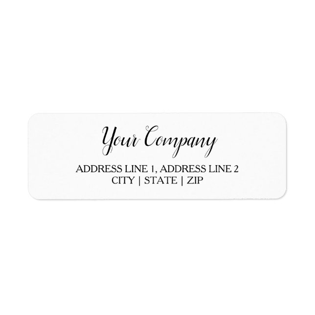 Business Return Address Labels | Classic White (Front)