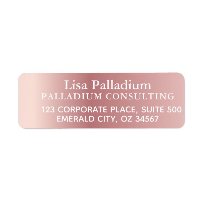 Business Return Address Labels Rose Gold Custom
