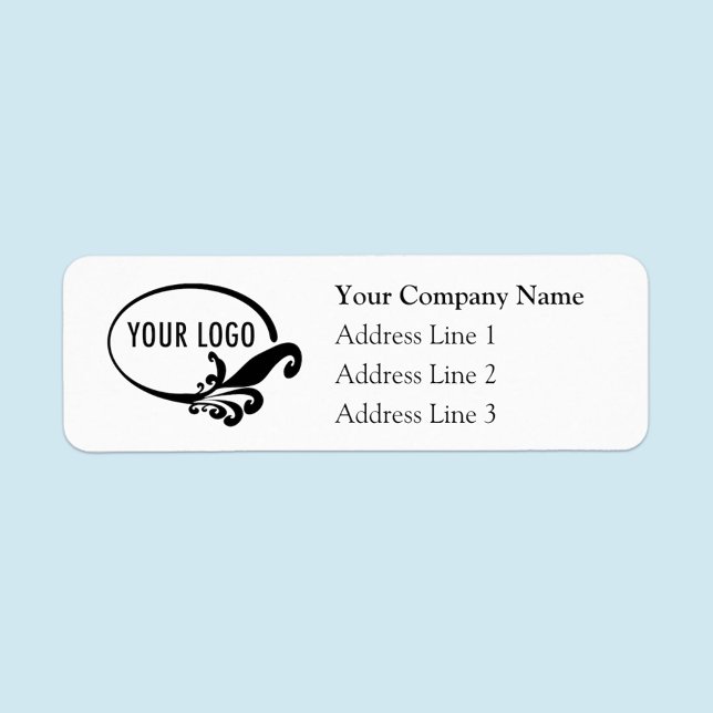 Business Return Address Labels with Custom Logo (MISOOK Simple Return Address Label with Logo)