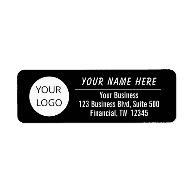 Business Return Address Labels With Logo Template (Front)