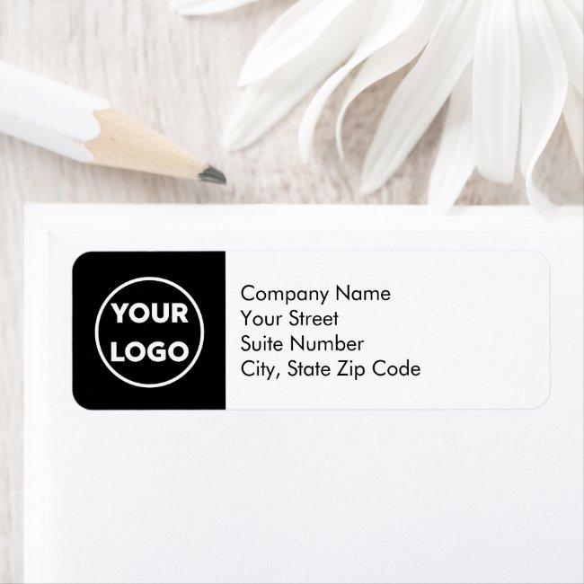 Business Return Address Labels Your Logo on Black