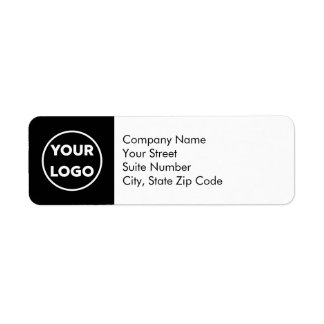 Business Return Address Labels Your Logo on Black
