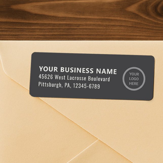 Business Return Address Logo Black Labels  (Creator Uploaded)