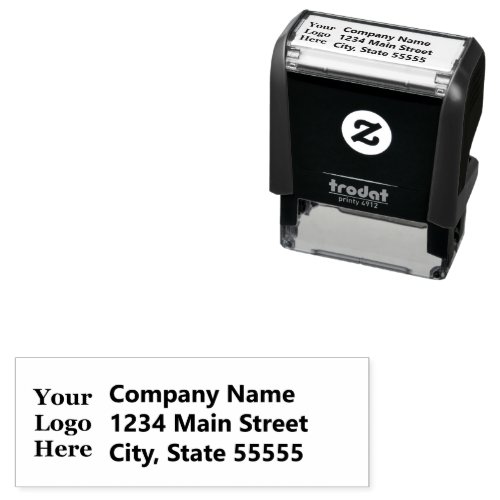 Business Return Address Logo Bold Font Template Self_inking Stamp