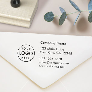 Business Return Address   Logo Professional Modern Rubber Stamp