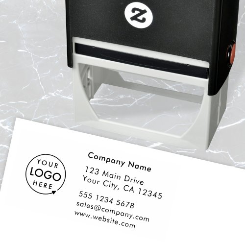 Business Return Address  Logo Professional Modern Self_inking Stamp