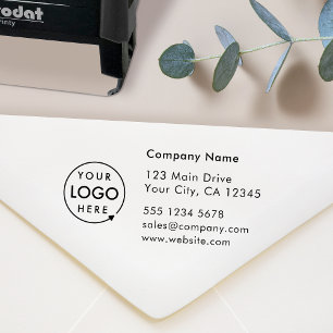 Business Return Address   Logo Professional Modern Self-inking Stamp
