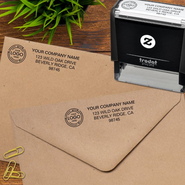 Business Return Address Logo  Self-inking Stamp (Creator Uploaded)