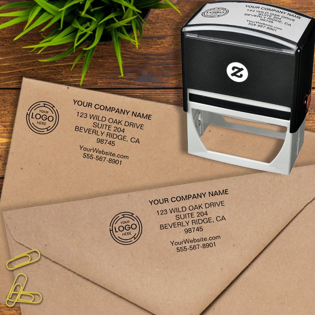 Business Return Address Logo  Self-inking Stamp (Creator Uploaded)